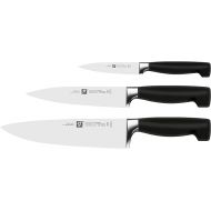 Zwilling Knife Set, 3 Pieces, Larding/Garnish Knife, Meat Knife, Chef's Knife, Rust-Free Special Stainless Steel/Plastic Handle, Four Stars