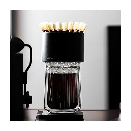  graycano Dripper - Pour Over Coffee Filter Holder Made of Aluminium with Easy-Clean Coating + Cork Sleeve Vegan and Sustainable, Single Cup Coffee Maker (Snow)