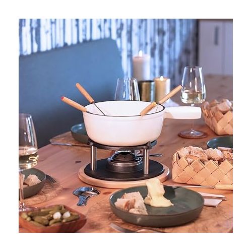  Men390 Fondue Set of 6 Forks White