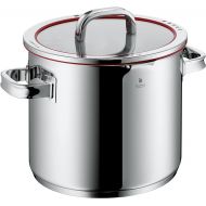 WMF Stock pot Ø 24 cm approx. 8,8l Function 4 Inside scaling lid - pour off or decant liquids without spilling to keep your dishes and cooker clean. Hollow side handles glass lid Cromargan stainless steel brushed suitable for all stove tops including induction dishwasher-safe