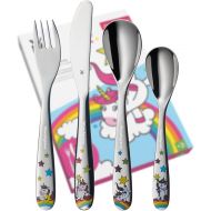 WMF WMF Children's Cutlery Set with Engraving 4-Piece Unicorn ? Perfect Gifts for Christening ? Children's Cutlery from 4 Years with Your Individual Engraving ? Christening Gifts Boys