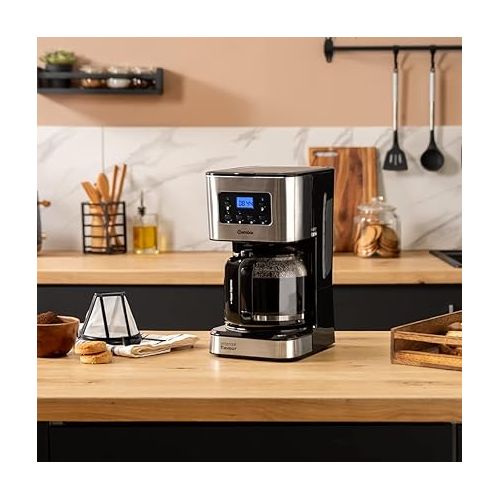  Cecotec Programmable drip coffee machine Coffee 66 Smart Plus. 980 W, capacity 12 cups, ExtemAroma technology, AutoClean function, stainless steel design, LCD screen, 1.5 L capacity