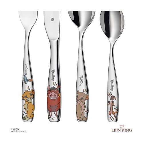  WMF Children's Cutlery with Name Engraving - WMF Lion King Children's Cutlery with Engraving - Personalised Gifts for Christening Boys / Girls - Children's Cutlery Set Unique Christening Gifts -