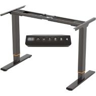 - Flexispot electrically infinitely height-adjustable table frame, height-adjustable desk, fits all standard table tops. - With memory control and soft start/stop. - (Black, 2 compartment table frame)