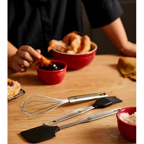  Zwilling Baking Set Twin Set of 3 - Stainless Steel Pastry Brush, Dough Scraper, Whisk with Silicone, Kitchen Utensils, Baking, Baking Accessories, Baking Accessories Set