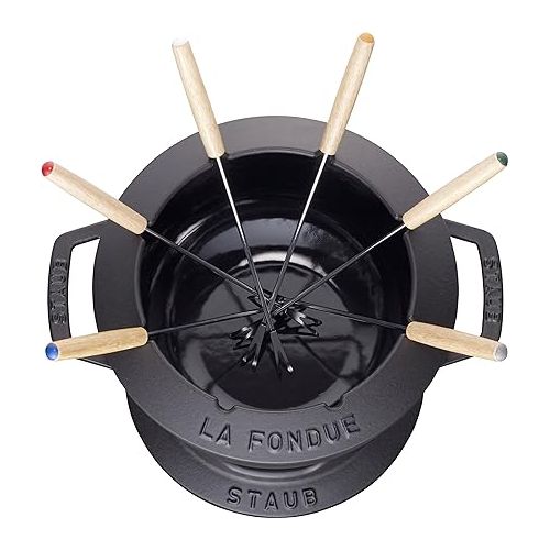  Staub Fondue Set, Induction-Compatible, Cast Iron, 1 Unit