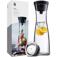 WMF Basic water carafe, 1.0l, height 29 cm, glass carafe, silicone lid, CloseUp-closure, silver