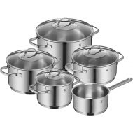 WMF Provence Plus 5-Piece Cookware Set with Glass Lids, Polished Cromargan Stainless Steel Cooking Pots & Saucepan