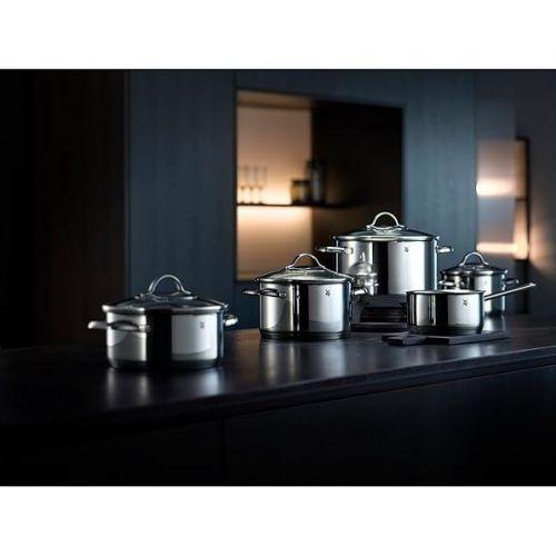  WMF Provence Plus 5-Piece Cookware Set with Glass Lids, Polished Cromargan Stainless Steel Cooking Pots & Saucepan