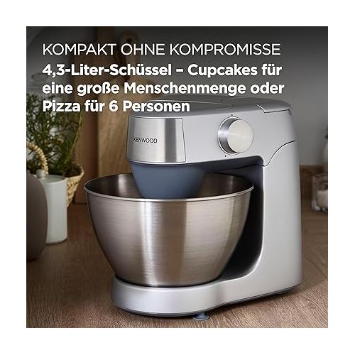  Kenwood Prospero+ KHC29A.R0SI Food Processor, 4.3 L Stainless Steel Bowl, Includes 10-Piece Accessory Set with Meat Grinder, Glass Mixer, Citrus Juicer and More, Includes EasyWeigh Scale, 1000W,