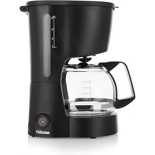  Tristar CM-1246 600ml Coffee Maker - Ideal for Camping [Holds up to 6 Cups with Auto Shut-Off Function and Water Level Indicator] - Black