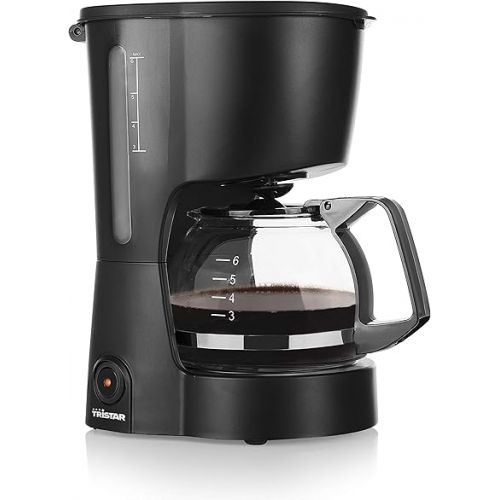  Tristar CM-1246 600ml Coffee Maker - Ideal for Camping [Holds up to 6 Cups with Auto Shut-Off Function and Water Level Indicator] - Black