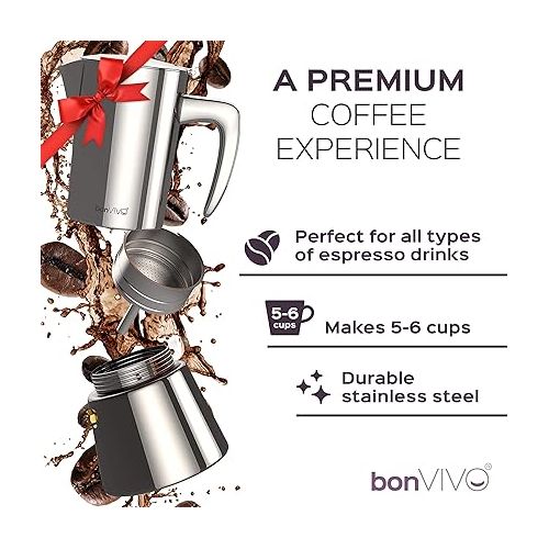  BonVivo Intenca Stainless Steel Espresso Maker