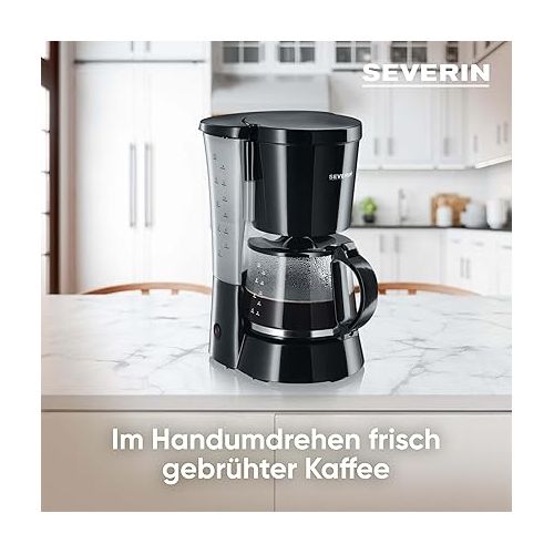  Coffee Machine Approx. 800 W up to 10 with Cups Swivel Filter 1 x 4, Transparent Water Container with Water Level Indicator and Warming Plate, Automatic Shutdown