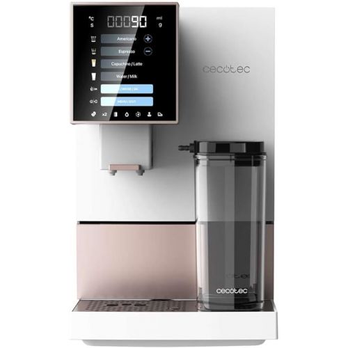  Cecotec Vollautomatische Kaffeemaschine Cremmaet Compactccino White Rose, 19 Bar, Milchbehalter, Thermoblock-System, 5 Mahlstufen, 150g Kaffeespeicher