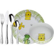 WMF Children's Cutlery with Name Engraving - Safari Cutlery Set Personalised with Bowl and Plate - Christmas Gifts for Children - Personalised Gift Ideas for Children - 6-Piece