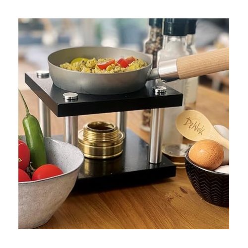  DeWok Cooking System for up to 2 People, No Electricity, No Gas, Home, Interior, Suitable for Grilling, Raclette, Fondue, Wokken, Table Wok, Healthy Cooking