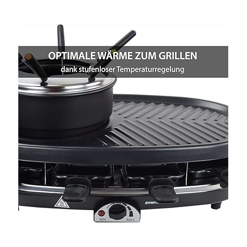  Syntrox Germany RAC-1500W Appenzell Raclette Fondue Grill Syntrox All-Round Enjoyment Set with Lots of Accessories
