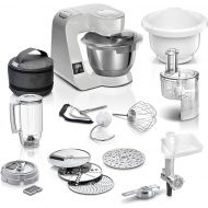 Bosch Food Processor Series 4 MUM5XL72, Integrated Scale, 2 x Bowls 3.9 L, Mixer 1.25 L, Mixing Set, Continuous Shredder, Planetary Mixing Gear, Meat Grinder, Cube Cutter, 1000 W, Grey/Silver