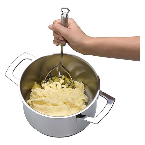  WMF Profi Plus potato masher, 28.5 cm, Cromargan stainless steel, partially matt, dishwasher-safe.