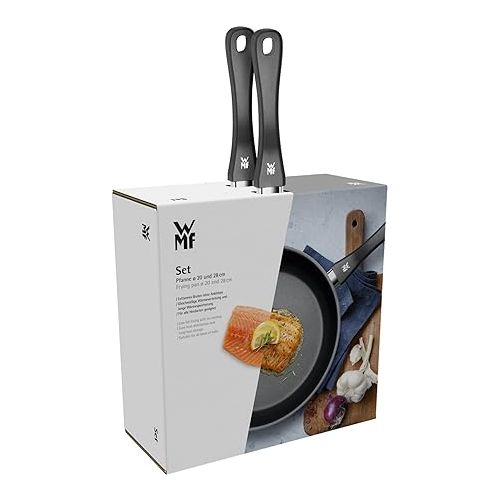  WMF Devil 2-Piece Frying Pan Set 28 cm + 20 cm Induction Frying Pan Cromargan Stainless Steel Coated Plastic Handle