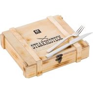 Zwilling 07150-359-0 Steak Cutlery Set in Rustic Wooden Box, Stainless Steel, 12 Pieces.