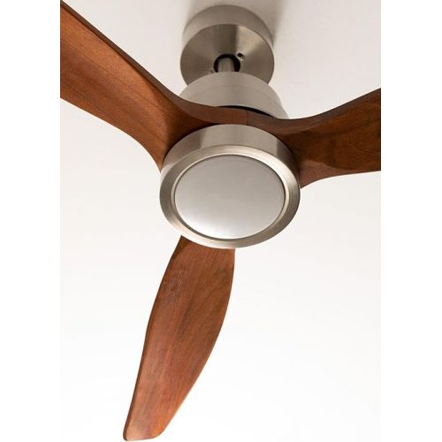  CREATE Windstylance Ceiling Fan Nickel Dark Wood Wing with Lighting and Remote Control 40 W Quiet Diameter 132 cm 6 Speeds Timer DC Motor Summer Winter Operation