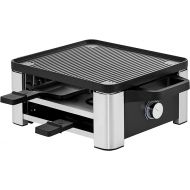 WMF Lono Raclette Grill with Frying Pan and Sliders, Raclette 4 People, 870 W, Matte Stainless Steel