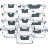 MCIRCO Food Storage Containers Made of Glass 24 Pieces