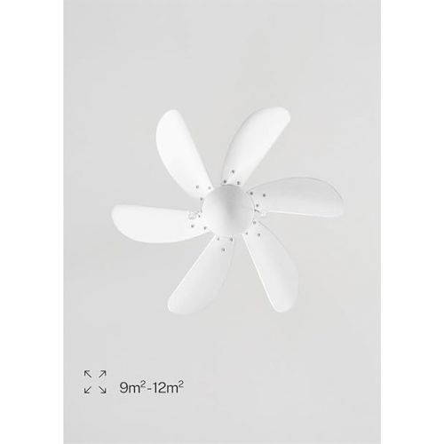  CREATE Windasy, ceiling fan, white, reversible natural wood blades with lighting, 53 W, quiet, diameter 86 cm, 3 speeds, AC motor, summer winter operation