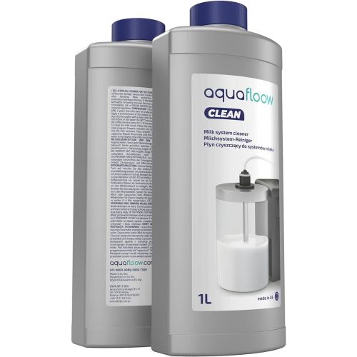  Aquafloow Milk System Cleaner for Fully Automatic Coffee Machine, Liquid Cleaner for Milk Frother, Compatible with Jura Melitta WMF Delonghi Nespresso Seaco Siemens - 2 x 1 L