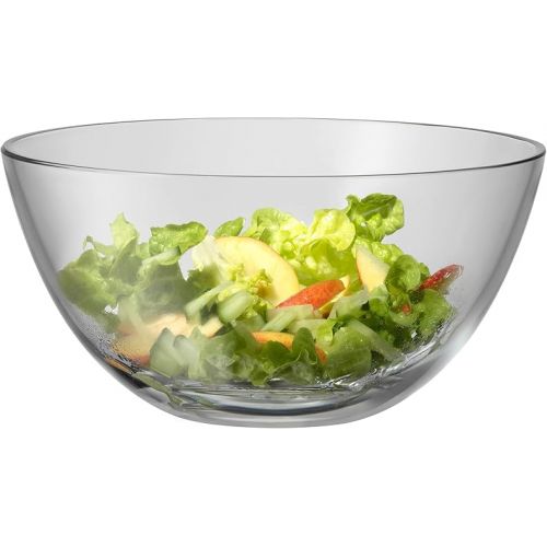  WMF Taverno 3-Piece Salad Bowl Set, Glass Bowl Diameter 23.5 cm, Salad Servers 25 cm, Glass, Stainless Steel, Cromargan, Rustproof, Dishwasher Safe, 43 x 30 x 30 cm