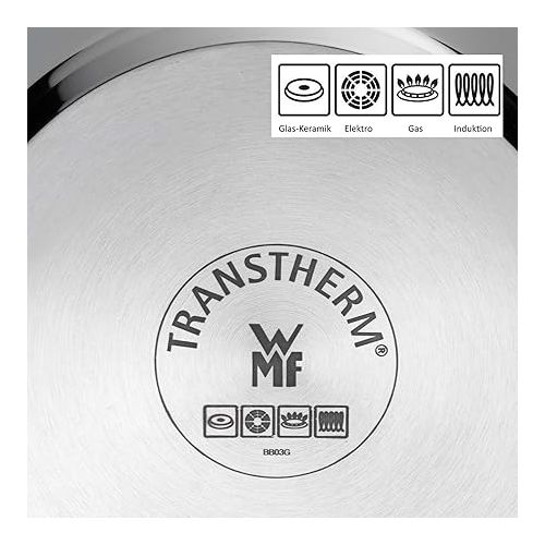  WMF Devil Serving Pan 26 cm with Glass Lid Cromargan Stainless Steel Coating Induction Ceramic Coating Oven Safe