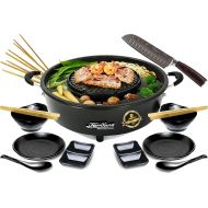 Tomyang BBQ with Premium Accessories for 2 Persons. The Original Thai and Hot Pot. The healthy Slimming Kitchen from Asia Table Grill - Electric BBQ Grill and Asia Fondue Grilling and Cooking Without Adding Grease.