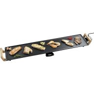 Bestron Electric Table Grill, XXXL Plancha/Teppanyaki Grill Plate with Non-Stick Coating, Barbecue Fun for up to 10 People, Extra Long Grill Surface, 2,000 Watt, Colour: Black