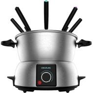 Cecotec FunGourmee Electric Fondue Stainless Steel for 8 People, Adjustable Temperature, 1000 W, with 8 Skewers, for Cheese, Chocolate and Oil