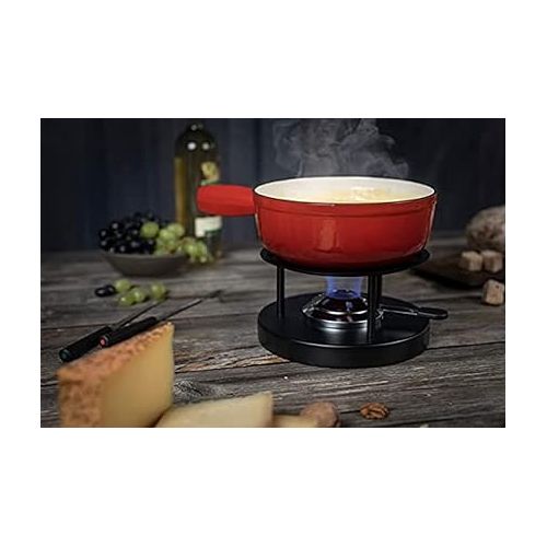  Kuhn Rikon 32008 Caquelon Fondue Pot 20 cm Suitable for Induction Cookers Cast Iron