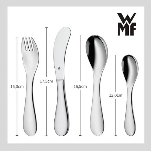  WMF Children's Cutlery Cuddle with Name Engraving - Personalised Cutlery - Individual Christening Gift - Boy/Girl - 4-Piece Set
