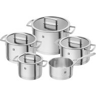 ZWILLING Vitality Saucepan Set, 5-Piece, 4 Lids, Suitable for Induction Cooking, Stainless Steel, Silver