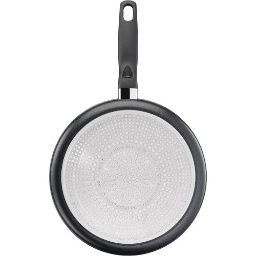  Tefal C26732 Start'Easy Saute Pan with Cover 24 cm Aluminium Titanium Non-Stick Coating Thermal Signal Technology Thermal Fusion Base for All Hobs Includes Induction Black