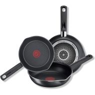 Tefal B56490 Day By Day On 3-Piece Pan Set 20/24/28 cm Non-Stick Coated Cookware Deep Shape High Performance Titanium Non-Stick Coating Temperature Indicator Black