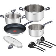 Tefal DAILY COOK G713SB Cookware Set 11 Pieces (Saucepan 16 cm, Saucepans 20/24 cm with Lids, Frying Pan 28 cm, Whisk, Ladle, Spoon, Spatula, Meat Fork, All Types of Cookers