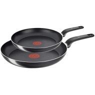 Tefal Selective pan set of 3 pieces, 20 and 26 cm pan, spatula, non-stick frying pans, pans with integrated temperature display, ergonomic thermoplastic handle, extra deep shape.