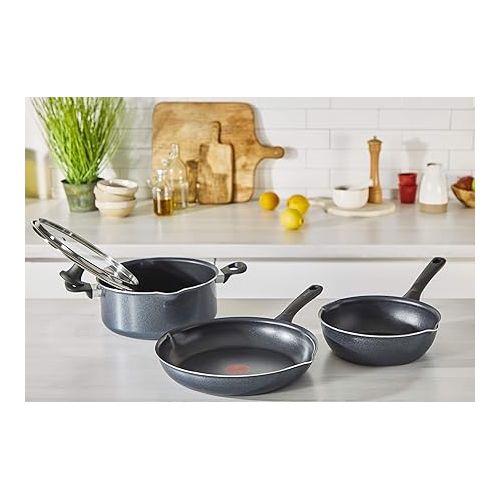  Tefal B56406 Day by Day On frying pan | 28 cm | non-stick coating | thermal signal | for all hob types EXCEPT induction | deep shape | aluminium | black
