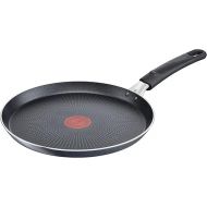 Tefal C38510 XL Force Crepe Pan 25 cm Non-Stick Coating Resistant Thermal Signal Diffusion Base Pan Base Extra Wide Shape Sturdy Handle Not Suitable for Induction Cookers Black