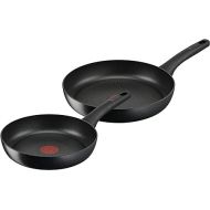 Tefal G28890 Hard Titanium On Pan Set 24 + 28 cm Aluminium Safe Non-Stick Coating Thermal Signal Temperature Indicator Suitable for All Hobs Suitable for Induction Cookers Black Pack of 2