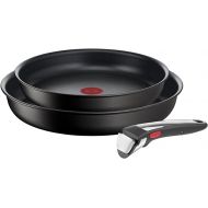 Tefal L39591 Ingenio Unlimited | Stackable | Non-Stick Coating | Suitable for Induction Cookers | Thermal Signal Temperature Indicator | Black | 3-Piece Set