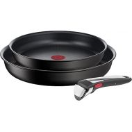 Tefal L39591 Ingenio Unlimited | Stackable | Non-Stick Coating | Suitable for Induction Cookers | Thermal Signal Temperature Indicator | Black | 3-Piece Set