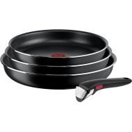 Tefal Ingenio Easy On Set of 3 Pans + Removable Handle: 3 Pans 22/24/26 cm, Non-Stick Pans, Titanium Coating, Thermal Signal, Dishwasher and Oven-Safe