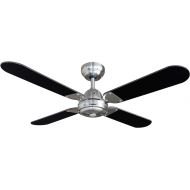 Bestron Ceiling Fan with Remote Control, Summer and Winter Mode, 4 Fan Blades, Diameter 101 cm, 50 W, Black/Silver Grey